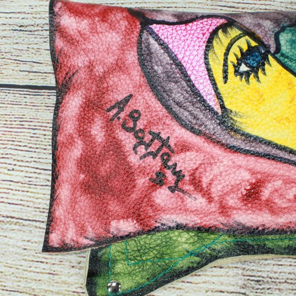 Adriana Bottary Multicolored Hand Painted Clutch Bag - Picture 7 of 11
